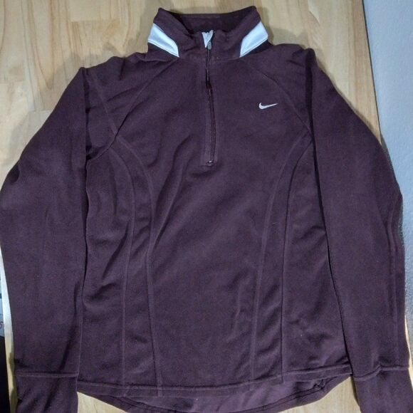 Vintage Nike Small Swoosh 1/4 Zip Fleece Pullover Jacket - Picture 1 of 10